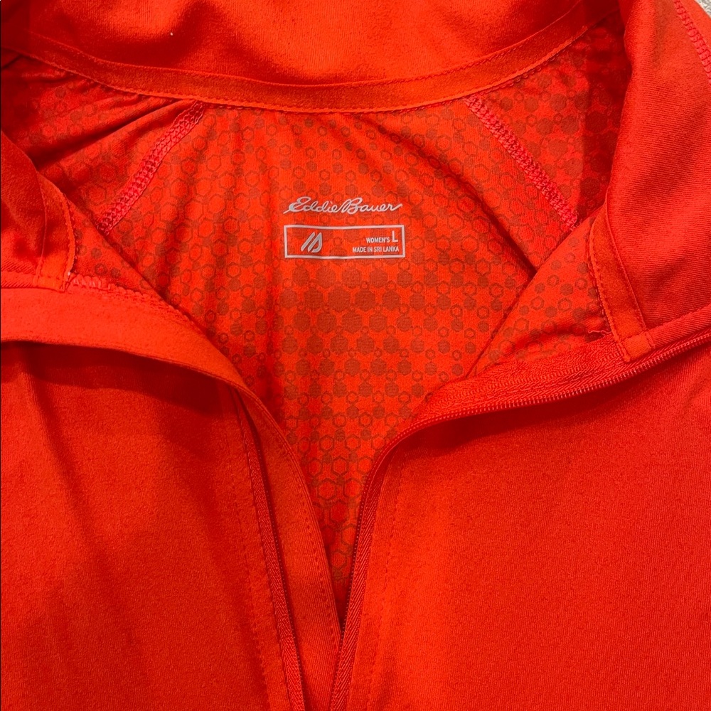 Eddie Bauer Vibrant Orange Quarter Zip Top - Picture 2 of 3
